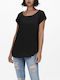 Life Damen Kurzärmeliges Top Schwarz