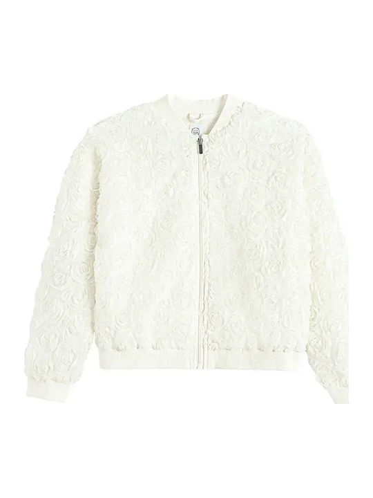 Kinder-Sweatshirt Strickjacke Weiß