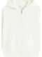 Kinder-Sweatshirt Strickjacke mit Kapuze Weiß