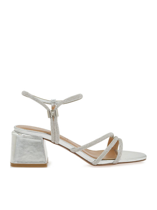 Sandals with Strass Silver W47003193E94-Clear Strass with Silver HQ-2025-02 Metallic