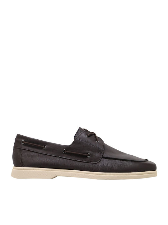 Δερμάτινα Ανδρικά Loafers σε Καφέ Χρώμα