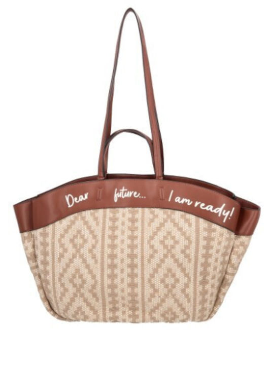 Fabric Women's Shopper Bag Beige