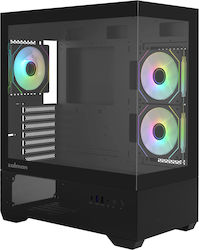 Zalman Chronix V2 Gaming Midi-Turm Computergehäuse mit Seitenfenster und ARGB-Beleuchtung Schwarz Zalman Chronix V2 Gaming Midi-Turm Computergehäuse mit Seitenfenster und ARGB-Beleuchtung Schwarz