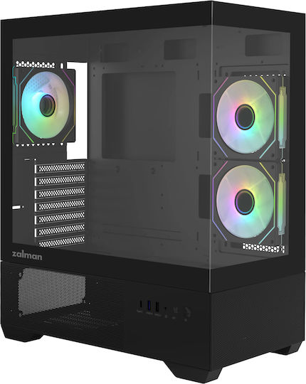 Zalman Chronix V2 Gaming Midi Tower Κουτί Υπολογιστή με Πλαϊνό Παράθυρο και ARGB Φωτισμό Μαύρο