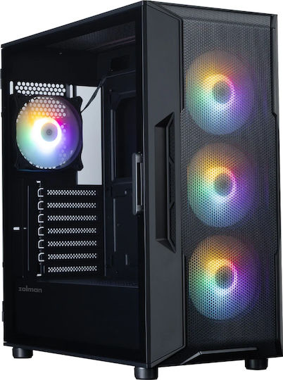 Zalman I3 Neo V2 RGB Gaming Midi Tower Κουτί Υπολογιστή με Πλαϊνό Παράθυρο Μαύρο