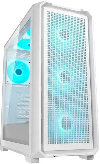 Cougar MX600 Air Pro Gaming Middle Tower Carcasă PC cu Deschidere Laterală și Iluminare ARGB Albă
