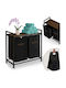 Smartic Coș De Rufe Din Lemn 80lt 74x33x33cm Negru