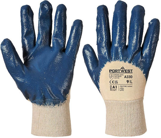 Portwest Mănuși De Lucru Albastru Marin Din Nitril/Bumbac