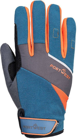 Portwest Safety Gloves Blue Synthetic Leather Polyurethane Polyester Aramid