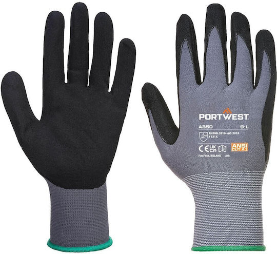 Portwest Wasserdichte Sicherheitshandschuhe Schwarz Nitril/Polyester