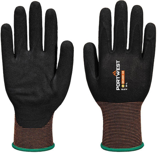 Portwest Safety Gloves Black Nitrile/Leather