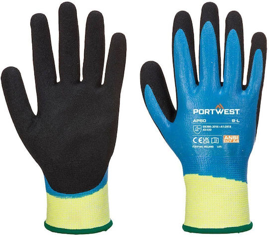 Portwest Waterproof Safety Gloves Blue Nitrile