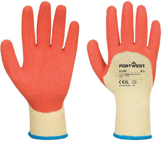Portwest Mănuși De Lucru Galbene Latex/Poliester