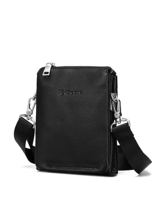 Leder Herren Tasche Schulter / Crossbody Schwarz