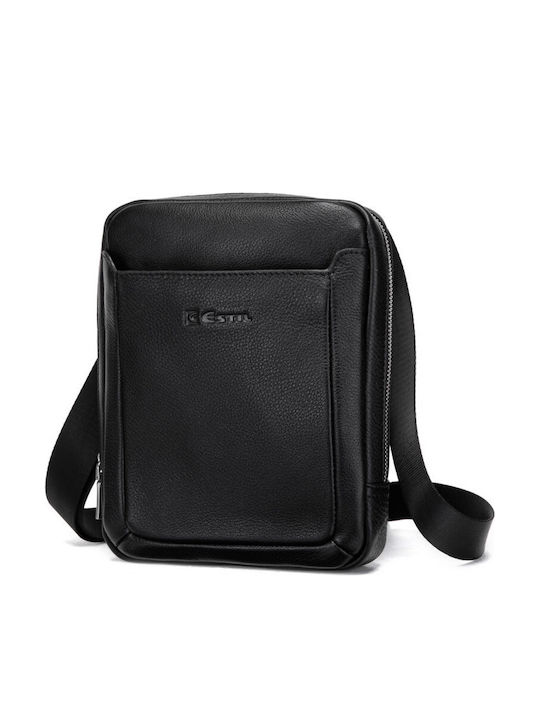 Leather Men's Shoulder / Crossbody Bag Black