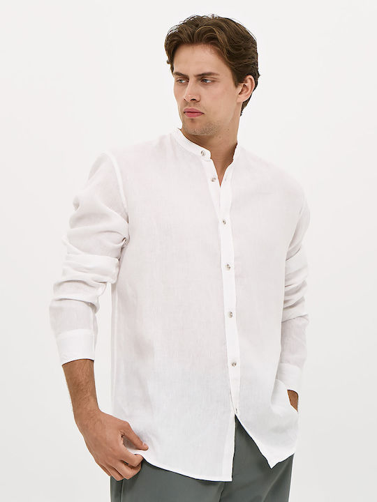 Brokers Jeans Long Sleeve Linen Shirt in Regula...