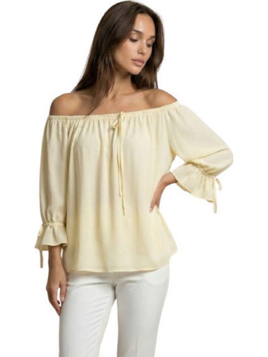 Derpouli Γυναικεία Μπλούζα Off-Shoulder Μακρυμά...