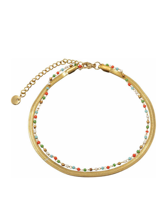 Poco Loco Gold Plated Stainless Steel Anklet from Stainless Steel