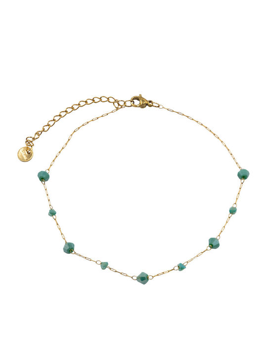 Poco Loco Gold Plated Stainless Steel Anklet Chain