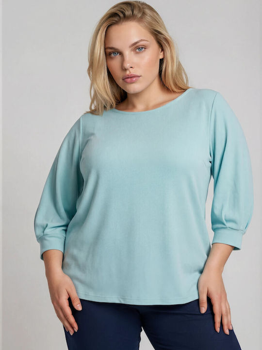 Women's Blouse with 3/4 Sleeve Light Blue