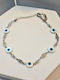 Гривна Anklet Верига Очи Сребрист