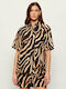 Women's Cotton Short Sleeve Leopard Top