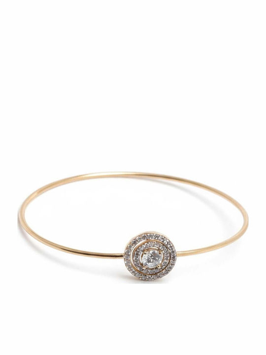 Gatsa Women's Handcuff Bracelet 14K Gold with Zircon