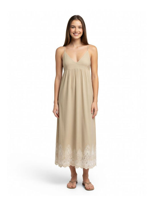 Only Καλοκαιρινό Midi Φόρεμα Τζιν Olive Gray