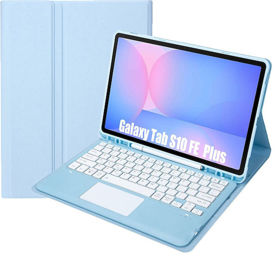 Θήκη Πληκτρολόγιο Bluetooth Touchpad Samsung Galaxy Tab S10 Fe+ Plus X620/x626b – Μπλε Στα Αγγλικά Us