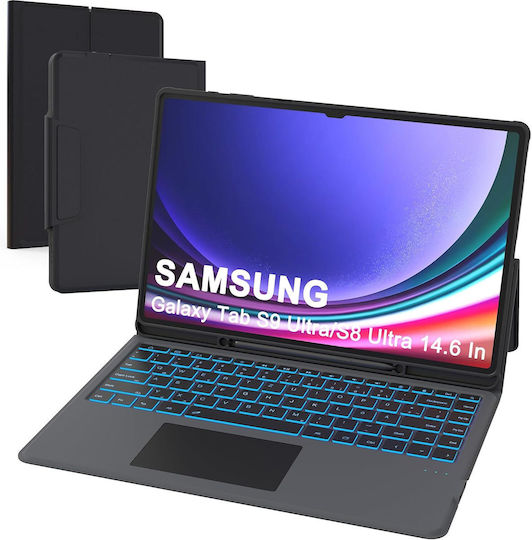 Keyboard Case Galaxy Tab S9/S8 Ultra 14.6" Roofei Qwertz Backlit Touchpad
