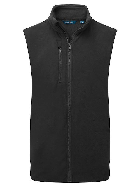 Portwest Ανδρικό Γιλέκο Εργασίας με Επένδυση Fleece Μαύρο