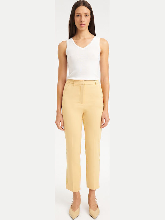 Women's Fabric Trousers Yellow