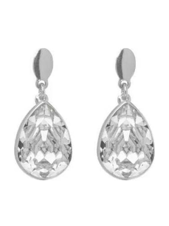 Victoria Cruz Silver Earrings with Stones