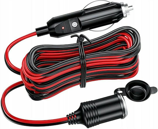 Удължител за Автомобилна Запалка 12v 400 См Дължина Пластмаса Мед Защитен Капак Черен Червен