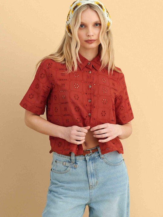 attrattivo Short Sleeve Women's Shirt Red