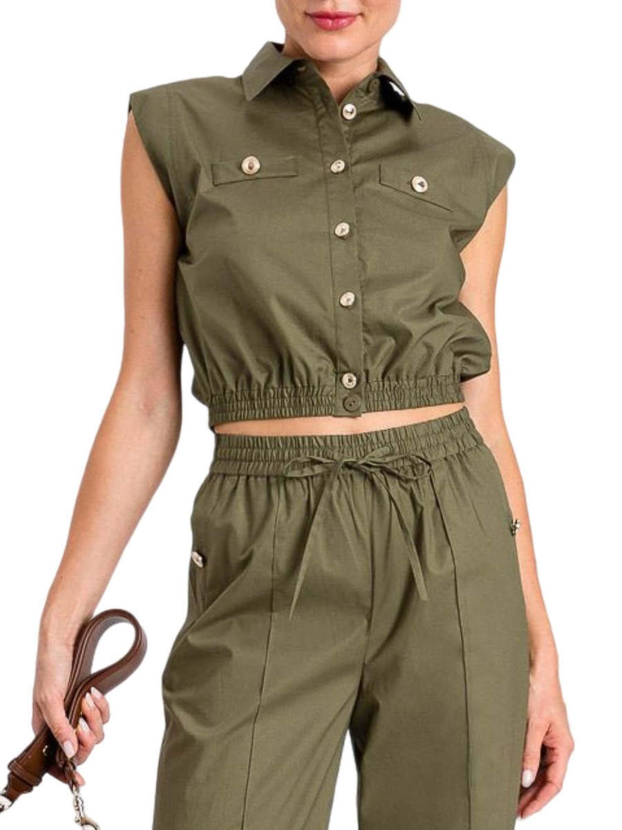 Twinset Sleeveless Women's Shirt Khaki 261TT2233-00914 | Skroutz.mt