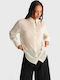 Long Sleeve Women's Shirt Yellow Polka Dot
