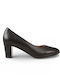 Leather Heels with Medium Heel Black