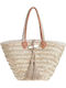 Ble Resort Collection Плетена Плажна Чанта Бежова