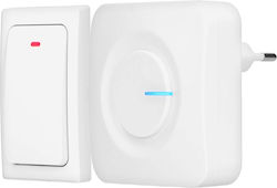 Alecto Ip44 Waterproof Kinetic Wireless Doorbell Range Up To 200 Meters White
