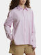 Long Sleeve Women's Shirt Pink Striped