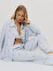 Aruelle Aruelle Sommer Damen Schlafanzug-Set Baumwoll Lemon Streifen