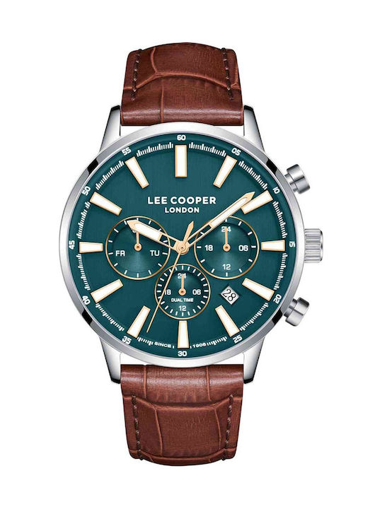 Lee Cooper Dual Time Часовник На Батерия С Кожена Каишка Lee Cooper Dual Time Часовник На Батерия С Кожена Каишка