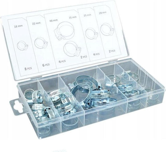 Set 26 Cleme Pentru Furtunuri Zola 6 Dimensiuni Diferite 16 22 25 28 X 8 Mm 35/40 X 12 7 Mm Cutie De Depozitare