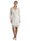 Jeannette Lingerie Summer Women's Robe with Nightgown Ecru
