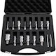 Set 16 Bituri cu Coada Weldon Magnetică Adâncime De Tăiere 25.4 Mm Diametru De Tăiere 11.11 Mm-34.92 Mm Oțel De Mare Viteză 14 Burghie 2 Știfturi Pilot Carcasă Din Plastic