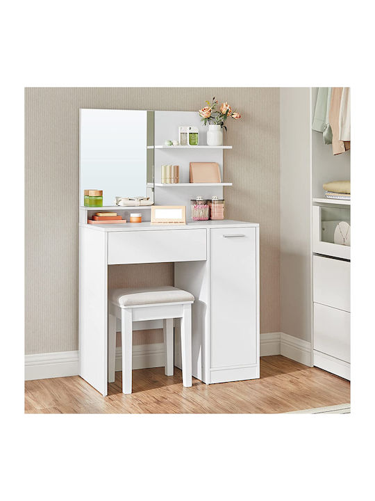 Wooden White Bedroom Dressing Table with Mirror...