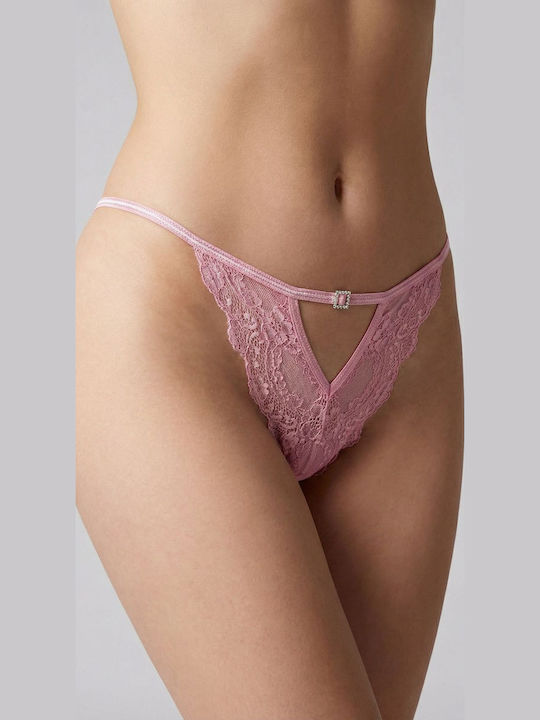 Milena by Paris Γυναικείο String με Δαντέλα Ros...