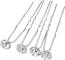 Hair Accessories Rhinestones Hairstyles Set 4 Pieces Silver