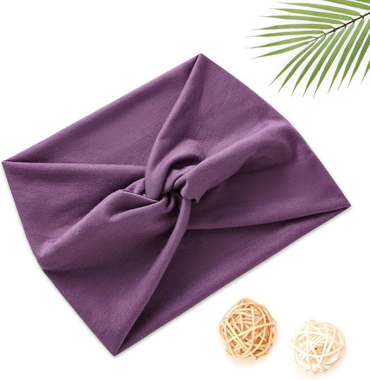 Crossed Headband Hair In Soft Cotton Refined Purple